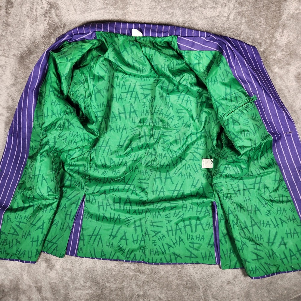 Spirit The Joker Blazer Mens XL Purple Excellent Pinstripe Cosplay Suit Jacket - Picture 3 of 10